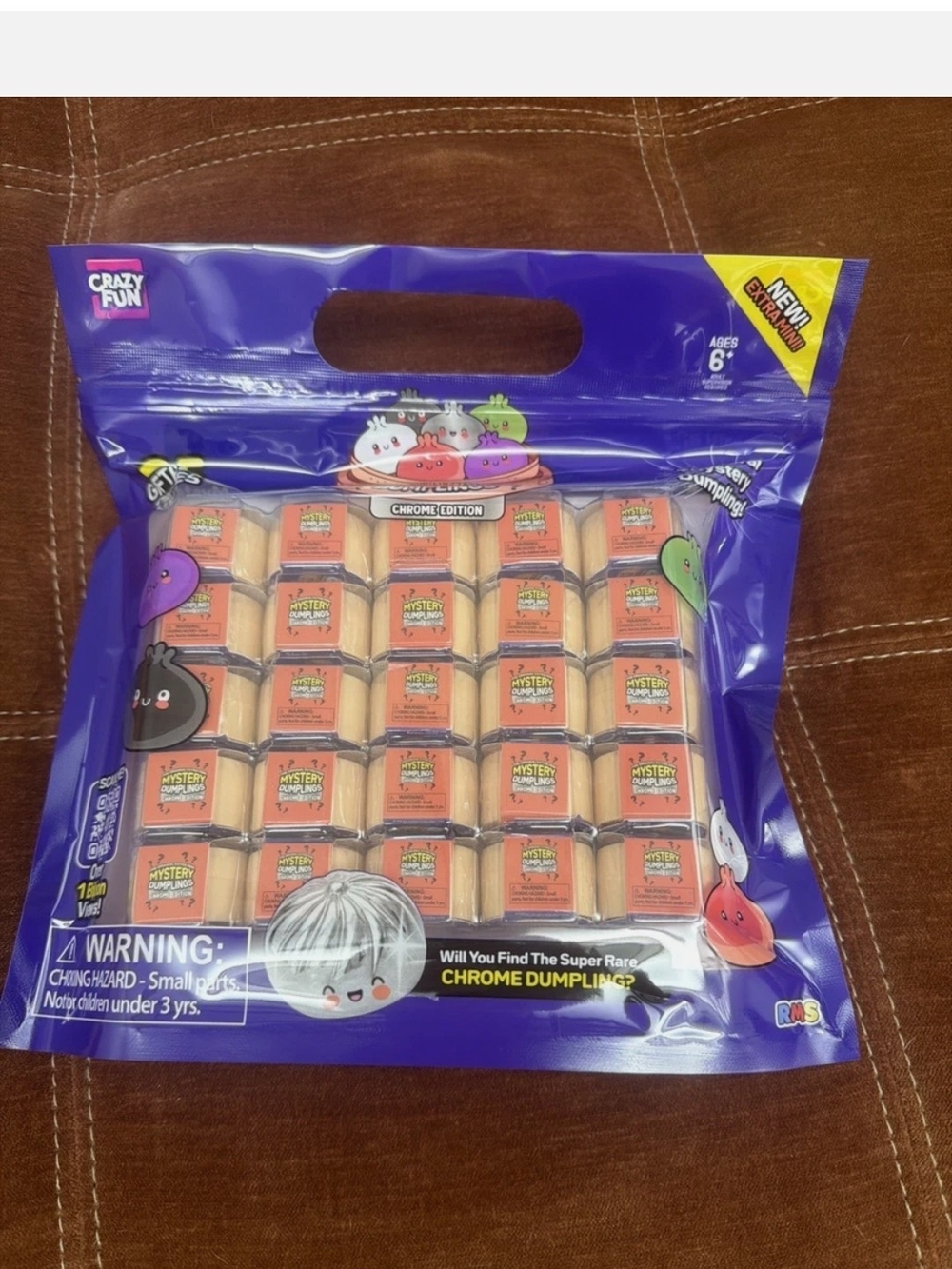 Crazy Fun Extra Mini Mystery Dumplings Chrome Edition Blind Pack, 25 Pack